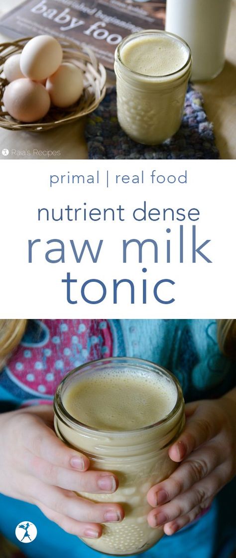 Raw Milk Tonic for Little Ones :: primal, nutrient-dense Bedtime Snack, Ancestral Nutrition, Milk Dessert, Nourishing Traditions, Dairy Desserts, Nourishing Foods, Primal Recipes, Food Stamps, Nutrient Dense Food