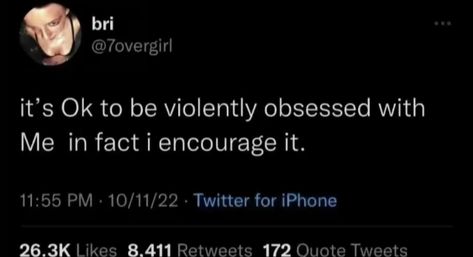 Be Obsessed With Me Tweets, Obsessed With Him Tweets, Throat Goat Tweets, Gay Quotes, Toxic Quotes, Obsessed With Me, Twitter Quotes Funny, Real Life Quotes, Tweet Quotes