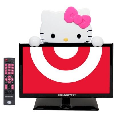 Hello Kitty 19” Class 720p 60Hz LED TV/Monitor Racing Room, Hello Kitty Toaster, Hello Kitty Water Bottle, Chocolate Advent Calendar, Hello Kitty Baby, Chia Pet, Hello Kitty House, Kitty Items, Toilet Paper Roll Holder