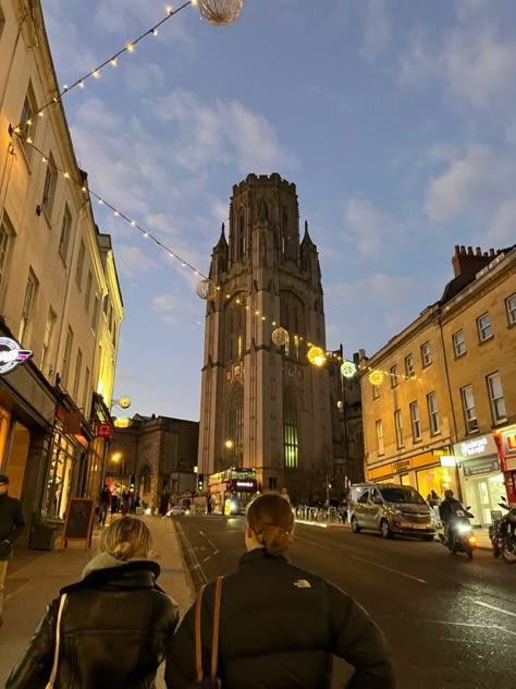 Christmas in Bristol walking up Park street under the lights Bristol University Aesthetic, Bristol Aesthetic, Christmas In Switzerland, Uwe Bristol, Switzerland Skiing, European University, University Of Bristol, Bristol University, Types Of Aesthetics