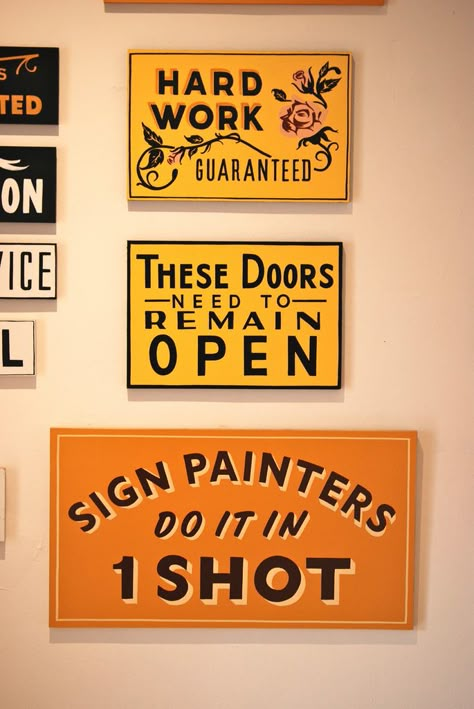 Sign Painting Retro Sign Painting, Sign Painter, Sign Painting Lettering Fonts, Hand Painted Typography, Sign Painting, Vintage Hand Painted Signs, Sign Painter Lettering, Hand Painted Signs Vintage Signage, Sign Painting Lettering