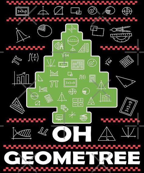 Do you see math and science everywhere? This funny Christmas tree geometry math tree is perfect for you. It says OH GEOMETREE with geometric shapes and equations like a conical Christmas tree. Geometry Math, Funny Christmas Tree, Math And Science, Math Geometry, Equations, Merry Xmas, Funny Christmas, Christmas Humor, Meaningful Gifts