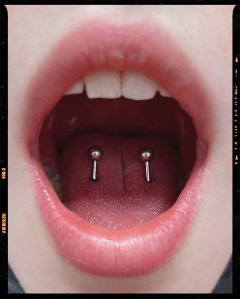 #piercing #piercings #piercingideas #piercinggirl #piercinglove #piercinggirls Tongue Piercing Double, Piercing Tongue, Piercing Inspiration, Double Tongue Piercing, Mod Jewelry, Double Piercing, Airbrush App, Tongue Piercing, Unique Faces