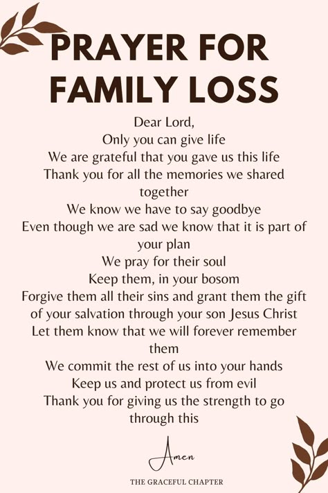 23 Powerful Prayers For Your Family - The Graceful Chapter Prayers For Bereavement, May God Give You Strength For Your Loss, Prayers For The Loss Of A Son, Prayer For Grievance For Family, Bereavement Prayers, Prayer For Loss Loved One, Prayer For Departed Loved Ones, Prayer For Strength In Bereavement, Prayer For Protection For Family