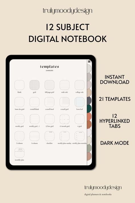 Samsung Notes Template Free, Digital Planner For Ipad, How To Stay Organized, Moody Design, Note Taking Tips, Planner For Ipad, Samsung Notes, Prismacolor Art, Notebook Templates