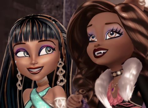 Clawdeen And Cleo Matching Pfp, Monster High Best Friends, Brunette Duo Cartoon, Cartoon Duos, Monster High Makeup, Monster High Costume, Monster High School, Matching Friend, Arte Monster High