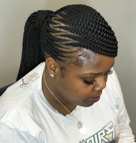 Medium Size Braids, Lemonade Braids Hairstyles, Lemonade Braids, Braided Hairstyles For Black Women Cornrows, Feed In Braids Hairstyles, African Hair Braiding Styles, Braids Hairstyles Pictures, Braided Cornrow Hairstyles, Braided Ponytail Hairstyles