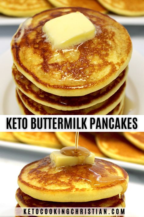 These easy Keto Buttermilk Pancakes are incredibly light and fluffy, with that classic tangy buttermilk flavor and absolutely perfect texture. Your low carb breakfast has never tasted so good! #ketopancakes #glutenfreepancakes #ketobreakfast Buttermilk Pancake Recipe, Keto Beginner, Sugar Free Nutella, Best Keto Pancakes, Pancake And Waffle, Buttermilk Pancake, Beginner Recipes, Pancake Recipe Buttermilk, Low Carb Pancakes