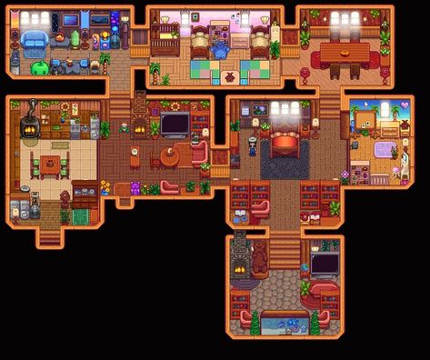 Stardew Valley Kitchen Layout, Stardew Valley House Layout, Stardew House, Stardew Tips, Stardew Farm, Stardew Farms, Stardew Valley Layout, Stardew Valley Tips, Stardew Valley Farms