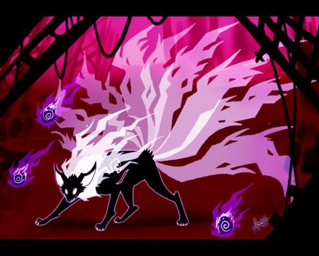 Venge, the Shadow of Kyuubi - demon, venge, nine-tailed fox, naruto, kyuubi Fox Spirit Drawing, Demon Fox Art, Shadow Kitsune, Kitsune Monster, Kyuubi Naruto, Kitsune Design, Kitsune Spirit, Kitsune Fox Spirit, Kitsune Oc