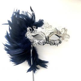 Women's Black Gold Masquerade Mask With Feathers Masquerade Mask Aesthetic, Blue Masquerade Mask, Mask Prom, Masquerade Mask Black, Elegant Face Mask, Gold Masquerade Mask, Black Masquerade Mask, Bridal Mask, Metal Mask