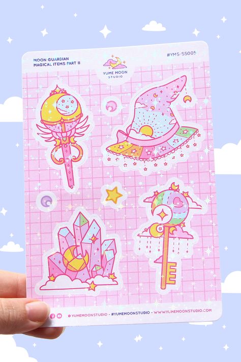 Cute Sticker Sheet Aesthetic, Sticker Sheet Layout, Anime Stickers Sheet, Sticker Sheet Design, Sticker Sheet Ideas, Sticker Sheets Aesthetic, Sticker Sheet Aesthetic, Magical Stickers, Cute Sticker Sheets