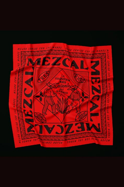 Mezcal's branding is all about authenticity. From the handmade tortillas to the colorful decor, everything about this taqueria is a tribute to the traditional street food of Mexico. The logo features a bold, hand-drawn font that evokes the same feeling.. The branding system also uses a lot of warm tones, which is a nod to the vibrant nature of Mexican culture. The overall look and feel of the branding is trendy and modern, but still manages to stay true to the chef's roots in Acapulco. Mexico Street Art, Latin American Graphic Design, Spanish Graphic Design, Mexican Restaurant Branding, Spanish Branding, Motel Branding, Mezcal Branding, Mezcal Logo, Mexican Branding