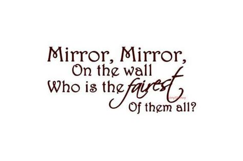 K.. Snow White Quotes, Snow Quotes, Wall Quotes Bedroom, Mirror Quotes, The Fairest Of Them All, Disney Silhouettes, Mirror Decal, Mirror Mirror On The Wall, Wall Decals For Bedroom