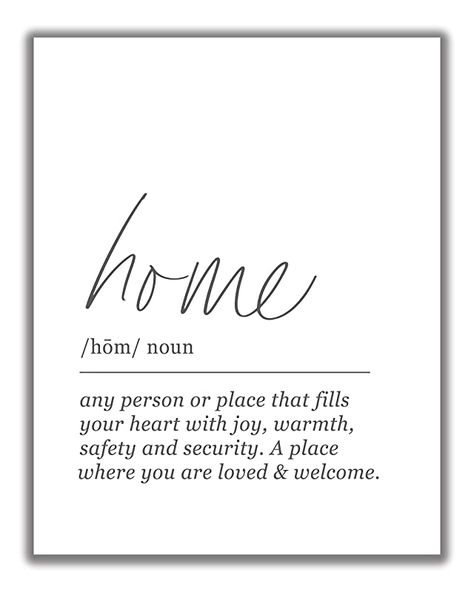 HOME Definition Wall Art - 11x14 UNFRAMED Print - Black and White Minimalist, Dictionary-Style Quote Typography Decor. Home Definition, White Background Quotes, Definition Wall Art, Definition Quotes, Modern Words, Special Gifts For Mom, Black And White Minimalist, Quote Typography, Dictionary Definitions