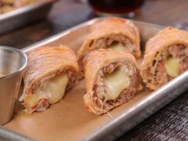 Boudin Egg Rolls Recipe | Food Network Boudin Egg Rolls, Boudin Sausage, Egg Roll Ingredients, Egg Rolls Recipe, Meat Butcher, Louisiana Cooking, Food Flavors, Creole Cooking, Chefs Recipes