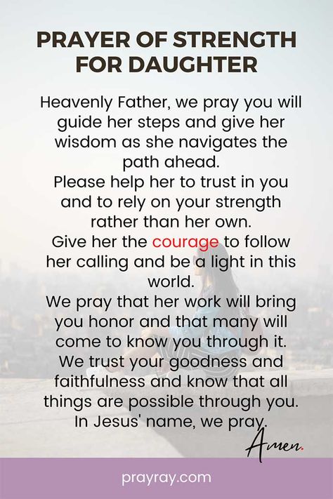 Prayer for my daughter to give her Strength, Protection, and Healing Prayer For My Daughter, Morning Prayer For Family, Prayer For Daughter, Prayer For My Marriage, Prayers For My Daughter, English Prayer, Inspirational Horse Quotes, Prayer For My Children, Deliverance Prayers