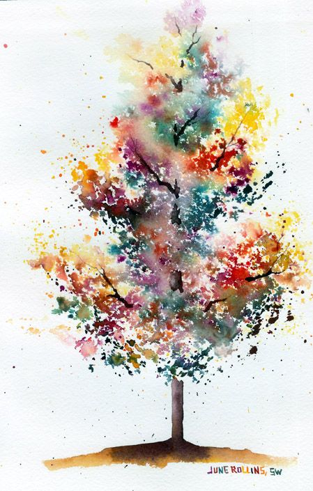 Autumn Bloom Tree – Watercolour Experiment Roots Watercolor, Easy Pencil Drawings, Art Amour, Watercolor Water, Tree Houses, Tree Roots, Watercolor Trees, Water Colors, Watercolor Inspiration