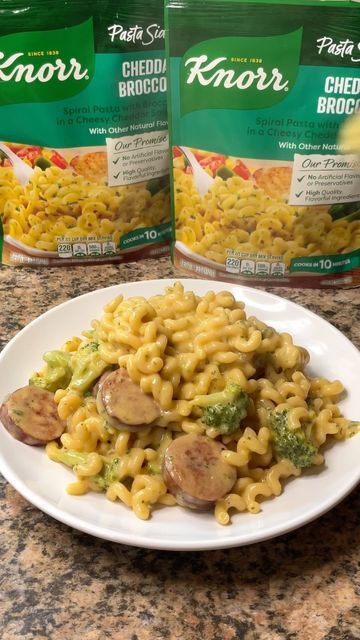 Carman Wilken on Instagram: "This @knorr Cheddar Broccoli Pasta with Smoked Sausage is everything you need for an easy weeknight dinner when you want a great tasting meal in a hurry! Using Knorr Pasta Sides and a few simple ingredients, dinner time just got a lot less stressful! #ad #sponsored #KnorrPartner #KnorrTasteCombos #broccolicheddar #pasta" Chicken With Knorr Pasta Side, Knorr Pasta Sides Recipes, Pasta Sides Recipes, Pasta With Smoked Sausage, Knorr Pasta Sides, Carman Wilken, Knorr Recipes, Smoked Sausage Pasta, Broccoli Pasta Recipe