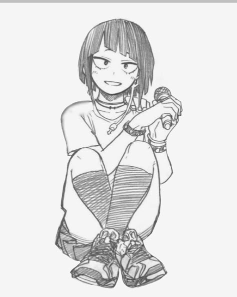 Jiro Manga Panels, My Hero Academia References, Mha Lineart, Jirou Sketch, Jirou Kyouka Manga, Mha Pose Reference, Jiro Manga, Jirou Fanart, Mha Sketches