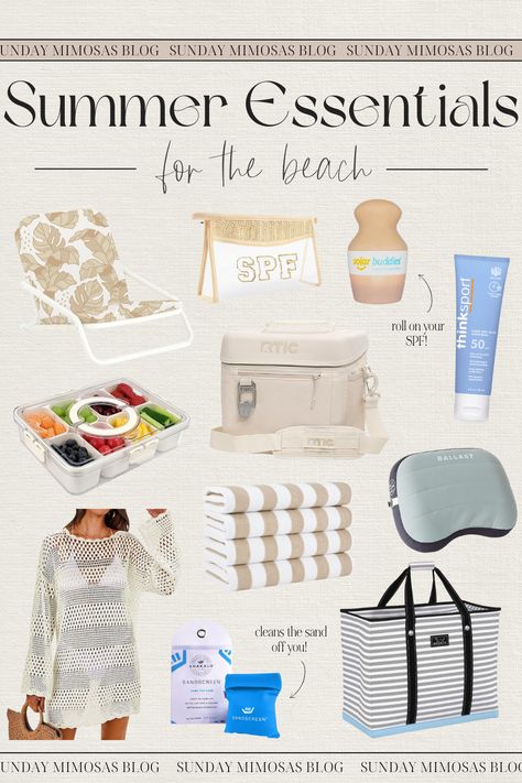 Bringing you the ultimate beach checklist! Here's all the beach essentials for women that we recommend! From the best quick dry towels and reef safe sunscreen to waterproof beach bags and swim cover ups that will flatter any body type, these Amazon beach accessories will make your beach day so much easier! Check out our lastest post for the beach bag essentials you won't want to forget! Beach Accessories Must Have, Beach Bag List, Addison Christmas, Beach Essentials For Women, Beach Checklist, Beach Travel Essentials, Reef Safe Sunscreen, Beach Day Essentials, Beach Bag Essentials