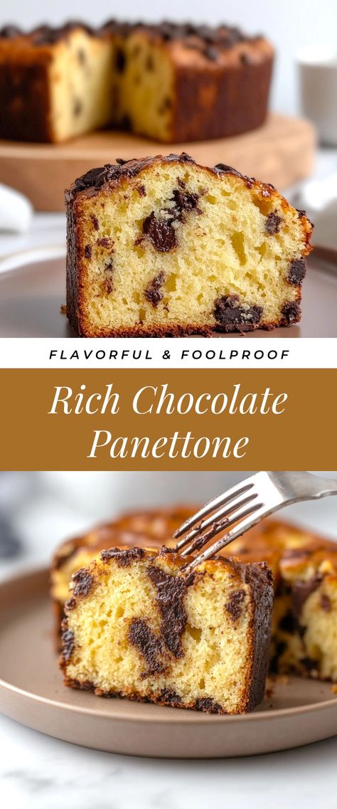 Image for Rich Chocolate Panettone Chocolate Panettone Recipe, Pannetone Recipe Desserts, Panetone Recipe, Panforte Recipe, Christmas Sweet Bread, Holiday Bake Sale, Sweets To Bake, Chocolate Panettone, Panettone Recipe