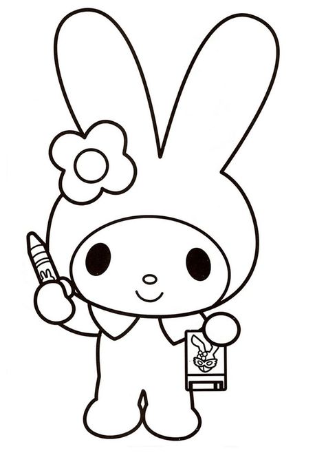 Dibujos de Kawaii para Colorear. Imprimir caracteres inusuales Printable Sanrio, My Melody Coloring, Melody Coloring Pages, Sanrio Coloring, Hello Kitty Coloring Pages, Kitty Coloring Pages, Onegai My Melody, Hello Kitty Colouring Pages, Charmmy Kitty