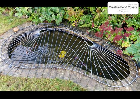 Pond safety covers for parents and grandparents. Gardening ideas Pond Covering Ideas, Diy Pond Cover, Fish Pond Cover Ideas, Pond Covers Metal, Allotment Wildlife Pond, Well Covers, Pond Pool, Pond Covers, Ponds For Small Gardens