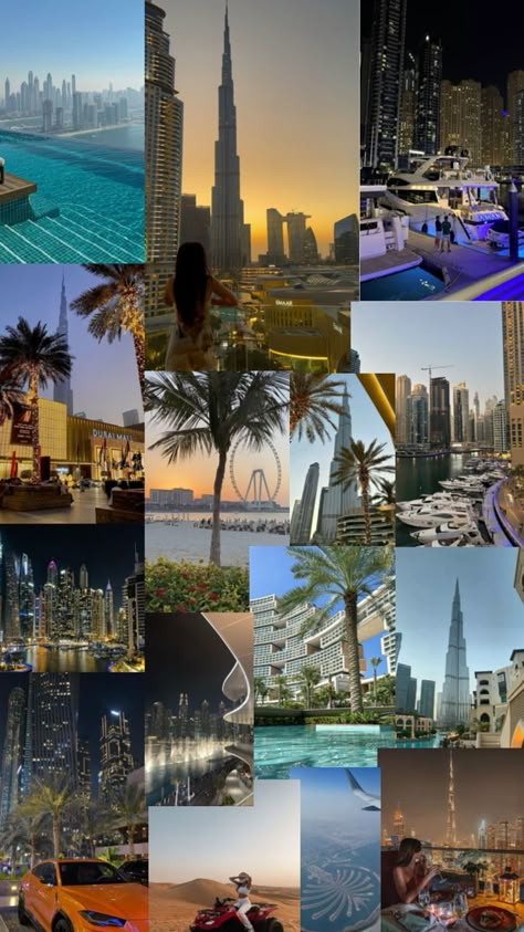 #dubai Dubai Vision Board Pictures, Move To Dubai Vision Board, Vision Board Dubai, Dubai Vision Board, Dubai Aesthetic Wallpaper, Dubai Collage, Dubai Beach Aesthetic, World Tour Aesthetic, Dubai Wallpaper