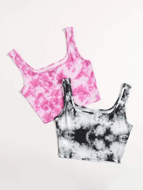 Unique Bikinis, Tie Dye Crop Top, Tie Dye Tank Top, Tie And Dye, Tank Top Cami, Clothing Co, Summer Looks, Tie Dye Top, Women Lingerie