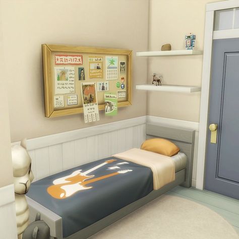 Sims Bedroom Base Game, Base Game Sims 4 Bedroom, Sims 4 Basegame Rooms, Sims Base Game Bedroom, Sims 4 Kids Bedroom, Sims 4 Base Game House, Houses Layout, Sims 4 Base Game, Sims 4 Houses Layout