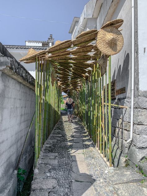 Gallery of The Bamboo Hat Porch in Village / Rural Culture D-R-C - 5 Rooftop Restaurant Design, Bamboo Hat, Bamboo Hats, Bamboo House Design, Bamboo Architecture, Bamboo House, Beach Lounge, Tent Design, Bamboo Design