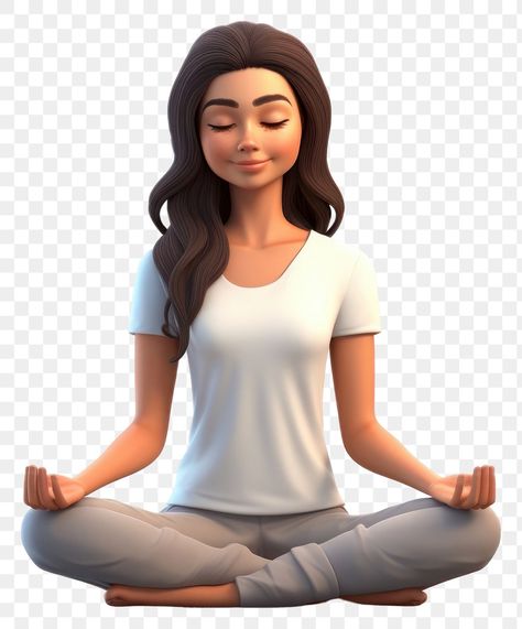 Cartoon Meditation, Yoga Png, Woman Meditating, Woman Yoga, People Women, Png Text, Girly Art, Yoga Meditation, Amazing Jewelry