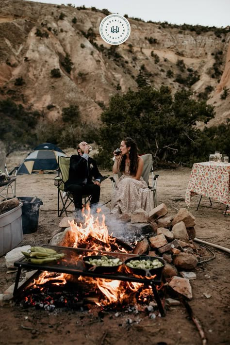 Intimate Elopement Wedding, New Mexico Elopement, Camping Wedding Ideas, Camp Couple, Camping Elopement, Mountain Micro Wedding, Farm Camping, Campsite Wedding, New Mexico Photography