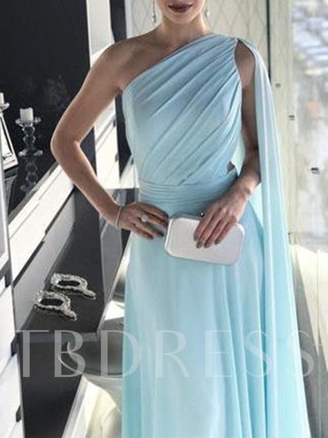 One Shoulder Pleats Sheer Back Evening Dress One Shoulder Prom Dress, Simple Bridesmaid Dresses, Dress Display, Elegant Prom Dresses, Evening Party Gowns, One Shoulder Gown, Custom Size Dresses, High Quality Dress, Cheap Prom Dresses