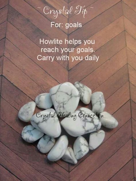 ∆ Howlite...reaching your goals Crystal Tips, Crystal Magick, Rock Identification, Reach Goals, Crystal Work, Reaching Your Goals, Magic Stones, Crystal Properties, Crystal Power