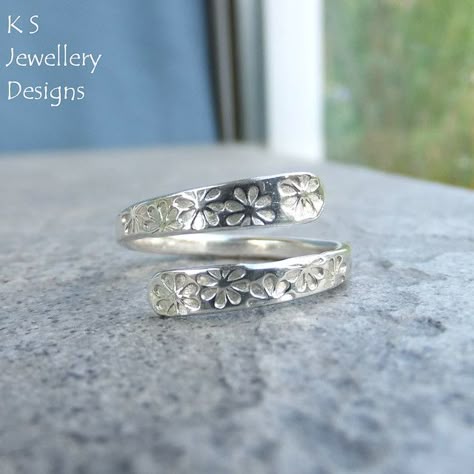 Flowers Textured Wraparound Sterling Silver Ring | For more … | Flickr Flowers Texture, Silver Smithing, Silver Clay, Rings Ideas, Silver Jewelry Rings, Handmade Rings, Jewellery Inspiration, Diamond Rings Bands, Silver Band Ring