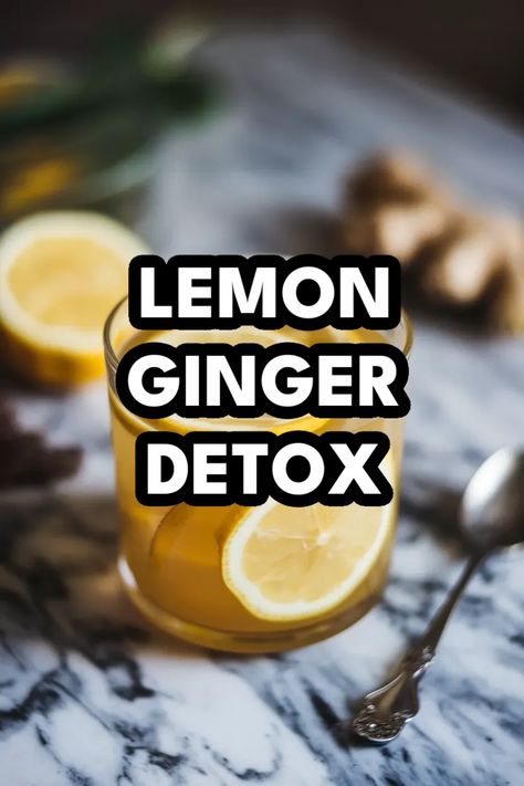 A photo of a  Lemon Ginger Detox a Detox drinks Lemonade Cleanse Recipe, Daily Cleanse Drink, Liver Detoxification Drinks, Natural Mounjaro Drink Recipes, Lemon Ginger Drink Recipe, Ginger Detox Drink Fat Burning, Cleanse Detox 3 Day, Liver Cleanse Smoothie, Healthy Gut Cleanse