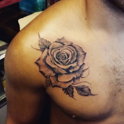 Rose Chest Tattoo, Rose Vine Tattoos, Rose Flower Tattoos, Rose Shoulder Tattoo, Rose Tattoos For Men, Flower Tattoo Shoulder, Flower Tattoo Arm, Vine Tattoos, Flower Tattoo Sleeve