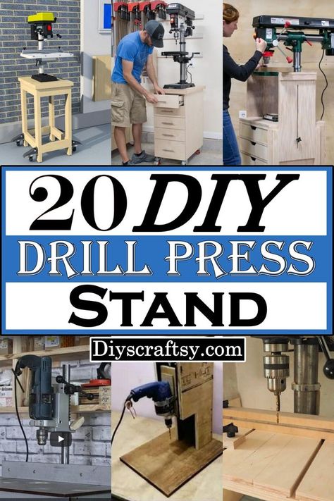 20 Functional DIY Drill Press Stand Ideas Drill Press Diy, Small Drill Press, Diy Drill Press, Woodworking Drill Press, Diy Boombox, Drill Press Stand, Diy Projects Plans, Power Tool Storage, Weekend Ideas