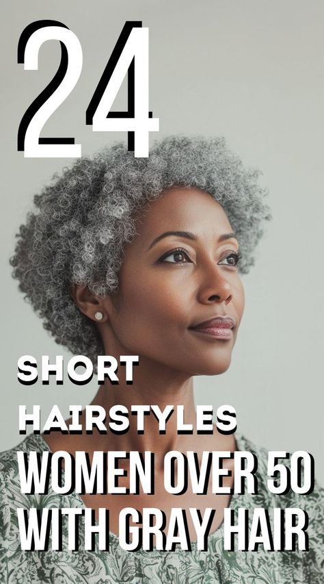 Say goodbye to boring haircuts! These chic, short hairstyles are perfect for women over 50 looking to embrace their gray hair with style and confidence. #GrayHairStyle #ShortCuts #Over50Beauty Short Gray Natural Hairstyles, Black Women Grey Hairstyles, Short Natural Gray Hair For Black Women, Hairstyles For Black Women Over 50, Gray Natural Hair Styles Black Women, Gray Locs Black Women, Gray Hair Styles For Women Over 60 Grey, Natural Gray Hair Over 50 Black Women, Older Black Women Hairstyles Over 50