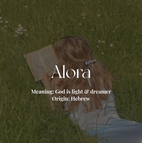 #aesthetic #girlname #hebrew #alora Aster Name Meaning, Alora Name Meaning, Hebrew Girl Names And Meanings, Alora Aesthetic, Alora Name, Mystical Names, Meaningful Baby Names, Fantasy Character Names