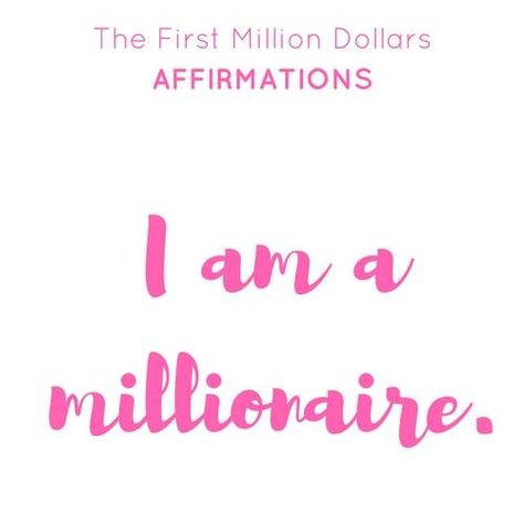 Affirmations help you to be positive and focus on your first million dollars. What is your affirmation? 6 Million Dollars, 1 Million Dollars Aesthetic, Ten Million Dollars, Wealth Vision Board, Success Board, Vision 2023, Affirmations Success, First Million, 5 Million Dollars