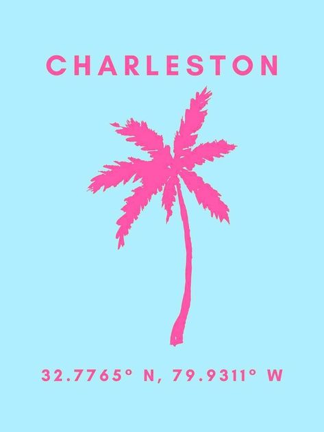 Preppy Travel Posters, South Carolina Wallpaper, Preppy Destination Posters, Miami Preppy Poster, Pink Beach Poster, Cocnut Girl Wallpaer, Preppy Wall Collage, Preppy Prints, Cottage Room