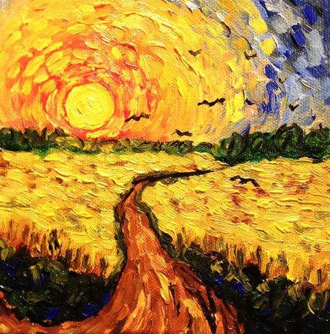 "Summer Solstice Auvers" (ode to Van Gogh) by Pamela JoAnn Willis Sun Van Gogh, Van Gogh Yellow, Van Gogh Inspired Paintings, Van Gogh Landscapes, Vincent Willem Van Gogh, Artist Van Gogh, Yellow Artwork, Vincent Van Gogh Paintings, Arte Van Gogh