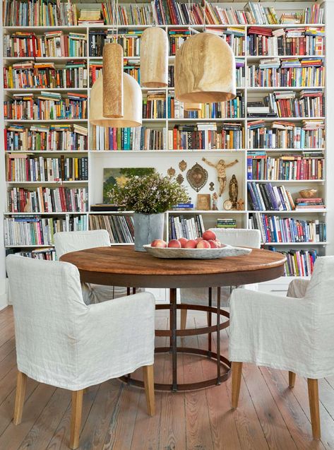 In Home Library, Small Home Library, Dining Room Library, Library Room, Library Shelves, Library Furniture, Room Library, Home Library Design, Comfortable Furniture