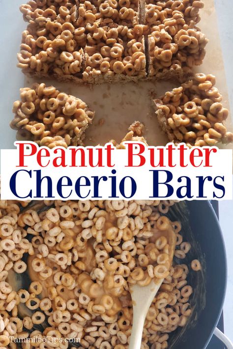 Recipe Using Cheerios, Peanut Butter Cereal Bars, Cheerios Recipes, Peanut Butter Cheerio Bars, Cheerio Bars, Desserts For Kids, Peanut Butter Bars Recipe, Crunchy Snacks, Easy Bar Recipes