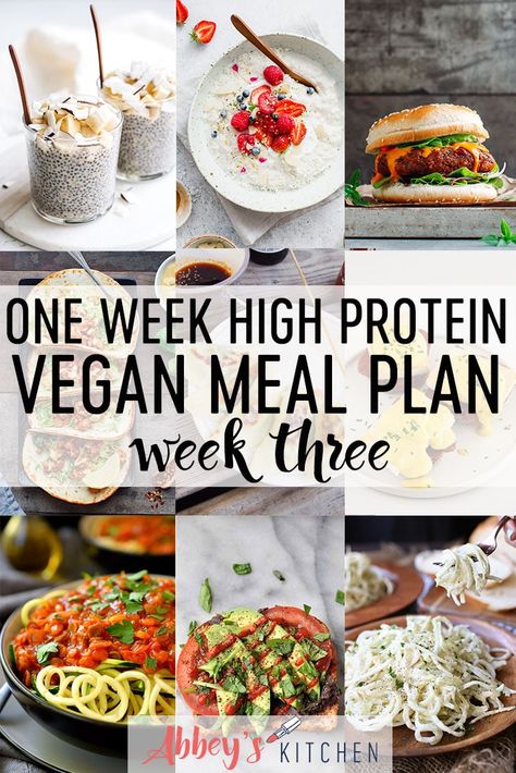 High Protein Meal Plan, Vegan Meal Plan, Protein Meal Plan, Vegan Protein Recipes, Plant Based Meal Planning, High Protein Vegan Recipes, Healthy Plant Based Recipes, High Protein Vegan, Vegan Meal Plans