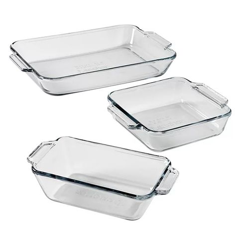 Anchor Hocking 3-pc. Lasagna Dish Set Anchor Hocking Glassware, Glass Bakeware, Cooking Dishes, Cookware Set Stainless Steel, Glass Products, Dish Sets, Cookware Set, Anchor Hocking, Bakeware