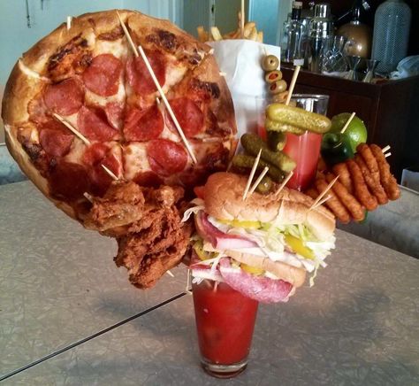 Looking for a real Bloody Mary? You can get this one at Sobelman's in Milwaukee, Wisconsin! YUM! Michelada, Edible Arrangements, Inspirational Quotes Pictures, Gin Tonic, Food Items, The Table, Fried Chicken, Food And Drink, Funny Pictures